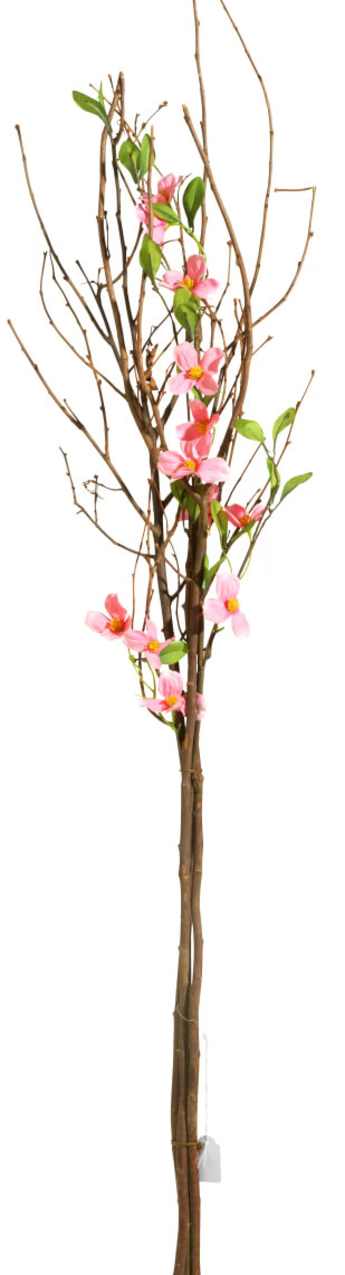 DecoWoerner Fagot De Branches Déco Avec Fleurs 115 Cm