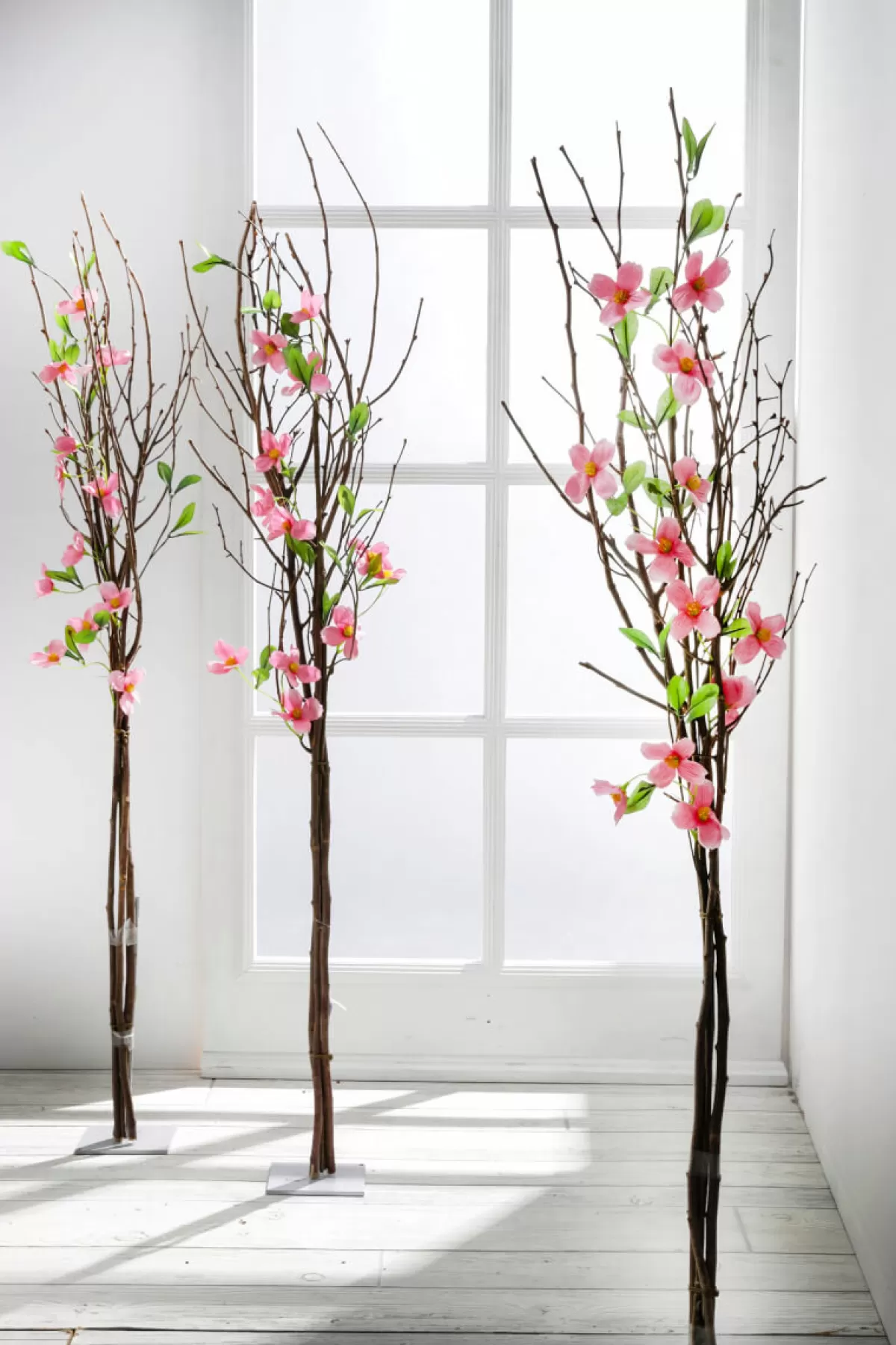 DecoWoerner Fagot De Branches Déco Avec Fleurs 115 Cm