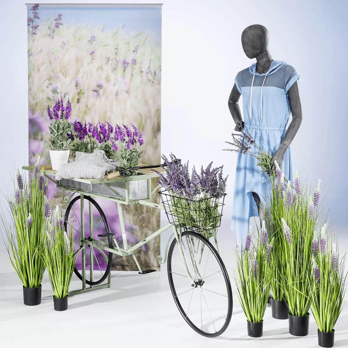 DecoWoerner Fagot D'herbe De Lavande Décoratif 55 X 25 Cm (hxl)