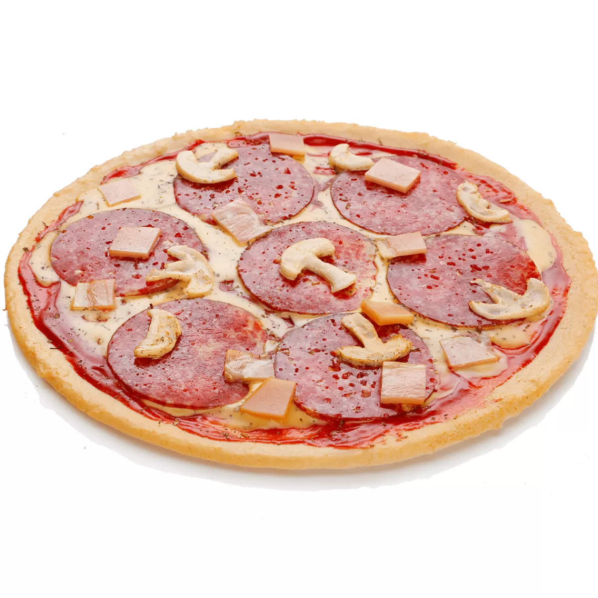 DecoWoerner Fausse Pizza Speciale Avec Salami, Jambon Et Champignons Faux Aliments 25 Cm Ø