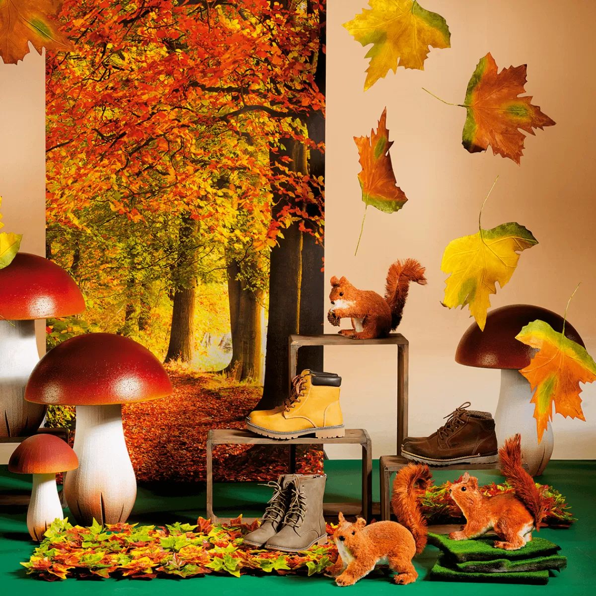 DecoWoerner Feuilles D'automne Déco 50 Cm, 4 Pces