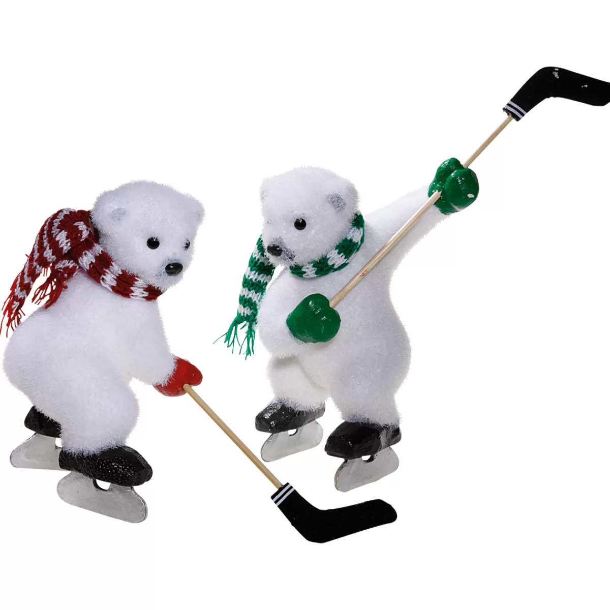 DecoWoerner Figures Déco Ours Polaire Hockey, Haut. 30 Cm