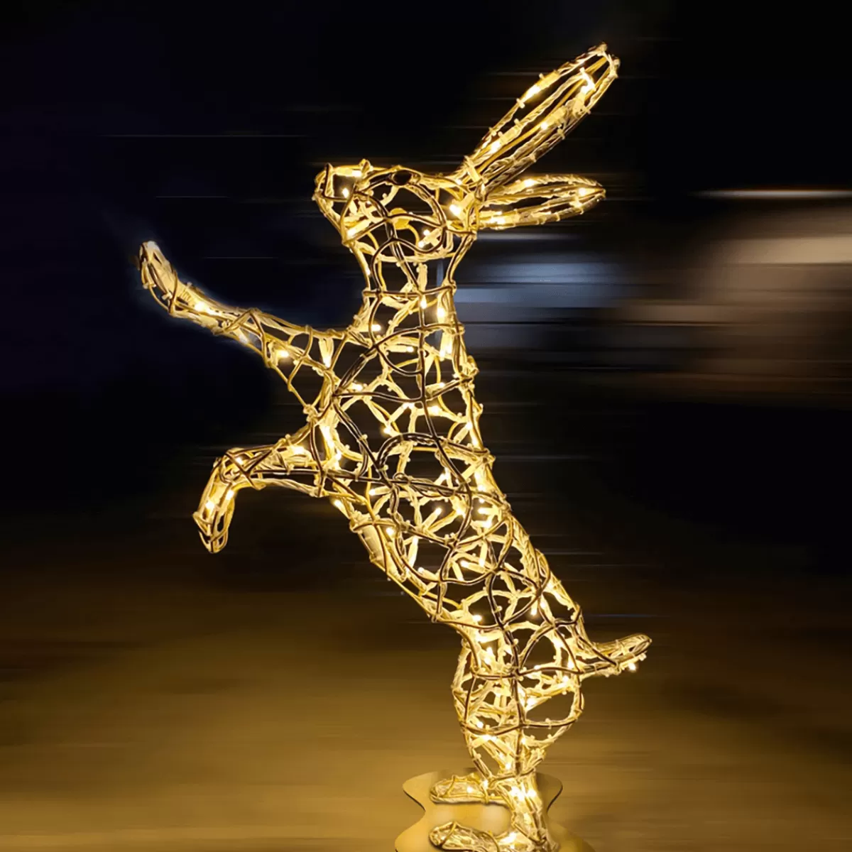 DecoWoerner Figurine Lumineuse LED XXL Lapin Pour L'extérieur, 110 Cm