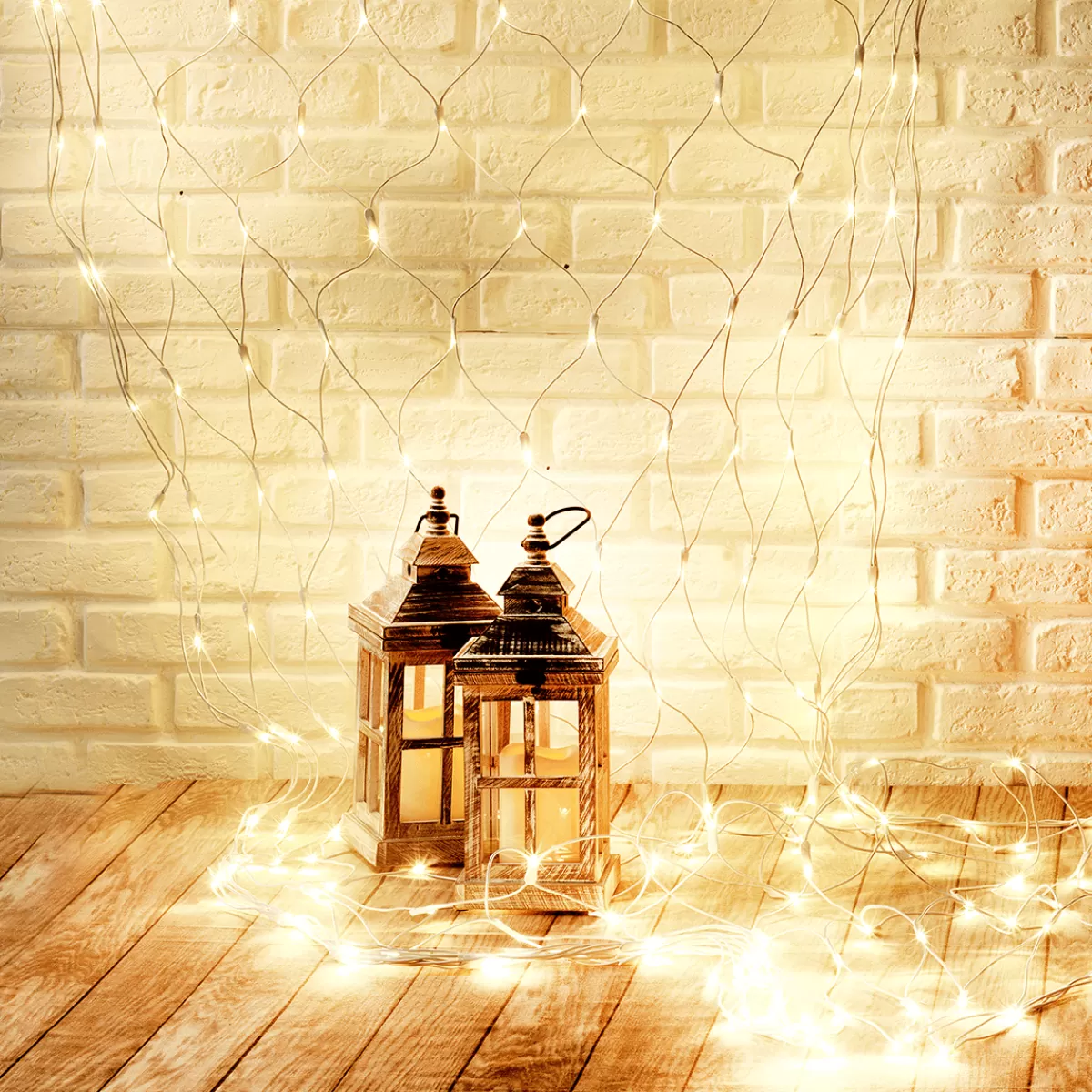 DecoWoerner Filet Lumineux Professionnel à LED Système IP20, 300 LED, 200 X 200 Cm, Sans Cable