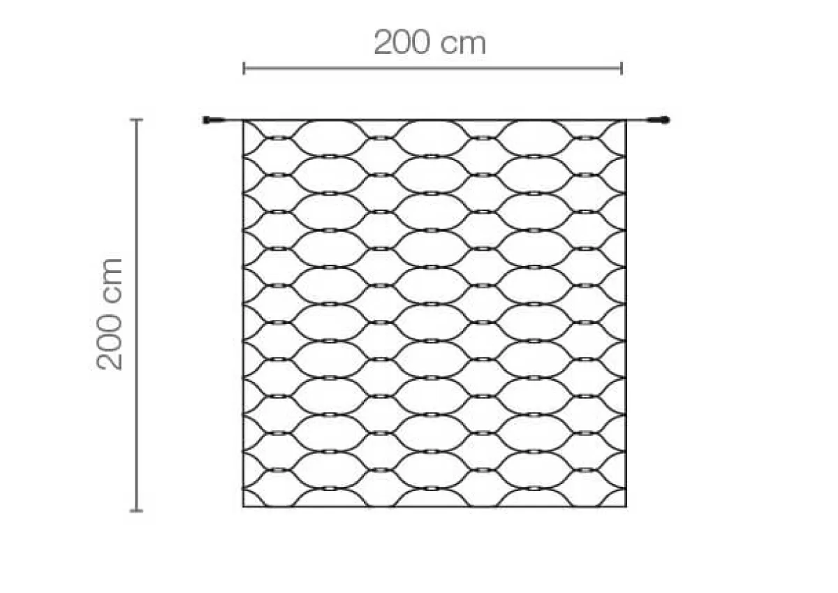 DecoWoerner Filet Lumineux Professionnel à LED Système IP20, 300 LED, 200 X 200 Cm, Sans Cable