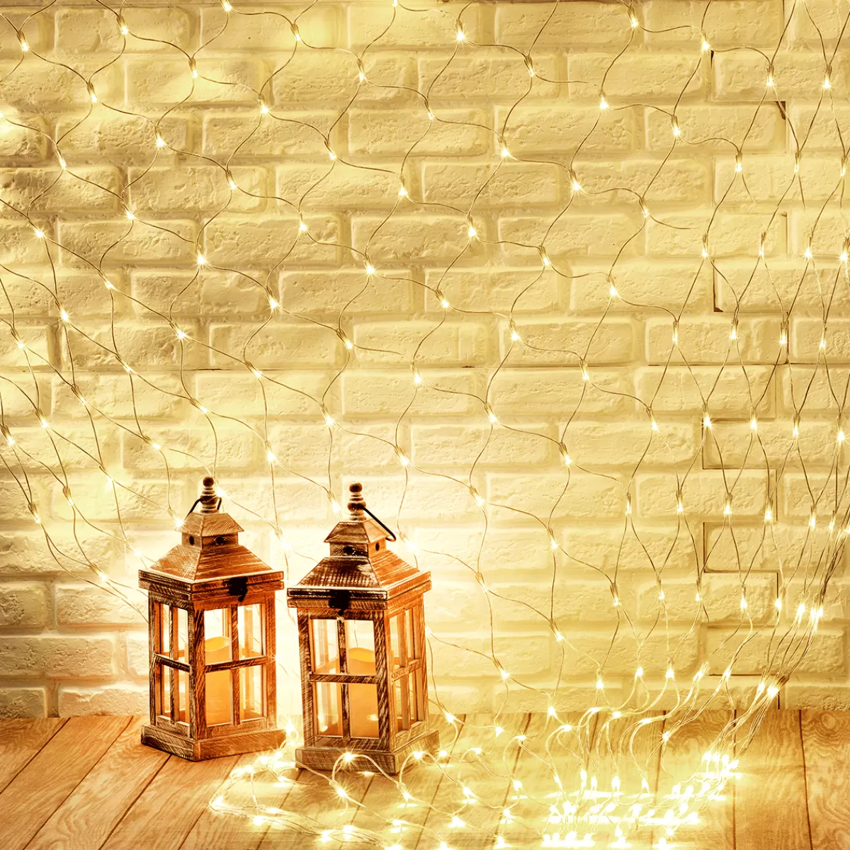 DecoWoerner Filet Lumineux Professionnel à LED Système IP20, 500 LED, 200 X 200 Cm, Sans Cable