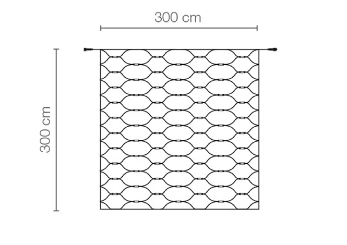DecoWoerner Filet Lumineux Professionnel à LED Système IP20, 500 LED, 200 X 200 Cm, Sans Cable