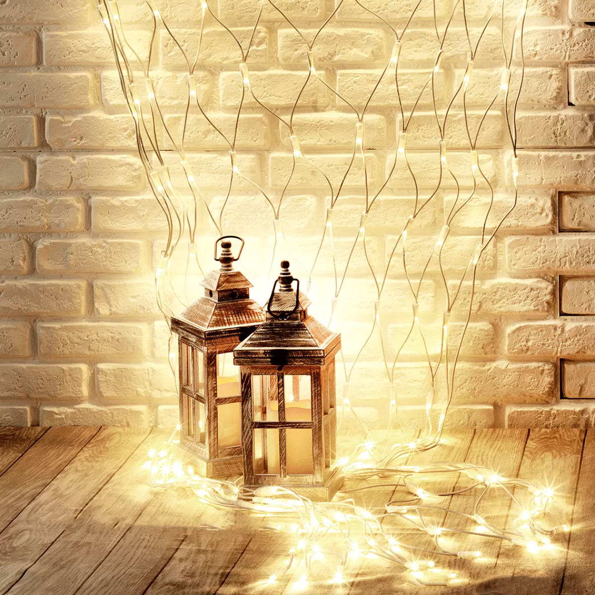 DecoWoerner Filet Lumineux Professionnel à LED Système IP67, 200 LED, 250 X 120 Cm, Sans Cable