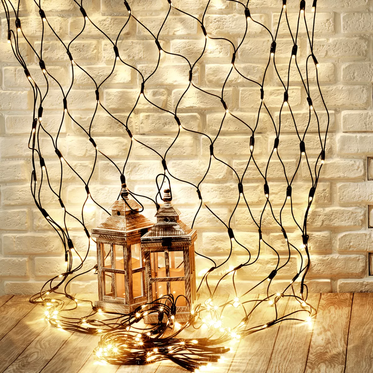 DecoWoerner Filet Lumineux Professionnel à LED Système IP67, 200 LED, 250 X 120 Cm, Sans Cable