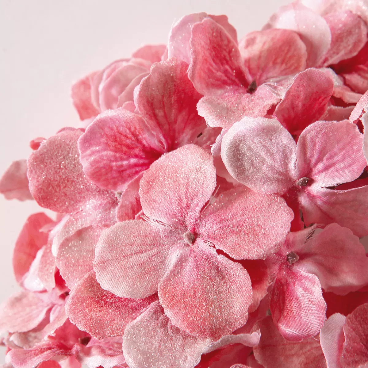 DecoWoerner Fleur Artificielle Hortensia 49 Cm Avec Paillettes