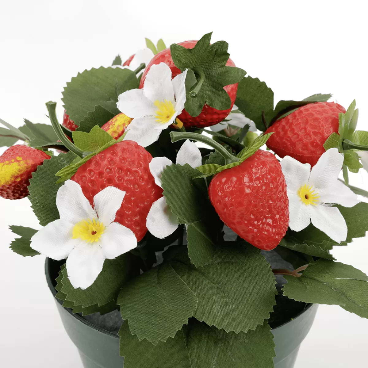 DecoWoerner Fraisier Artificiel En Pot 21 Cm