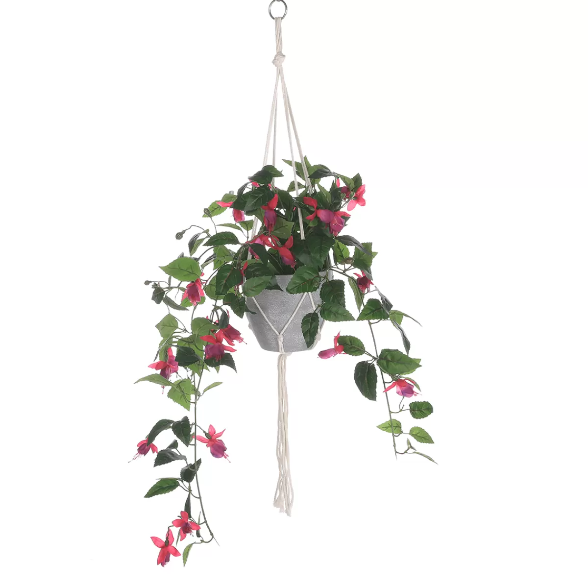 DecoWoerner Fuchsia Suspension De Fleurs Artificielles En Pot 85 Cm