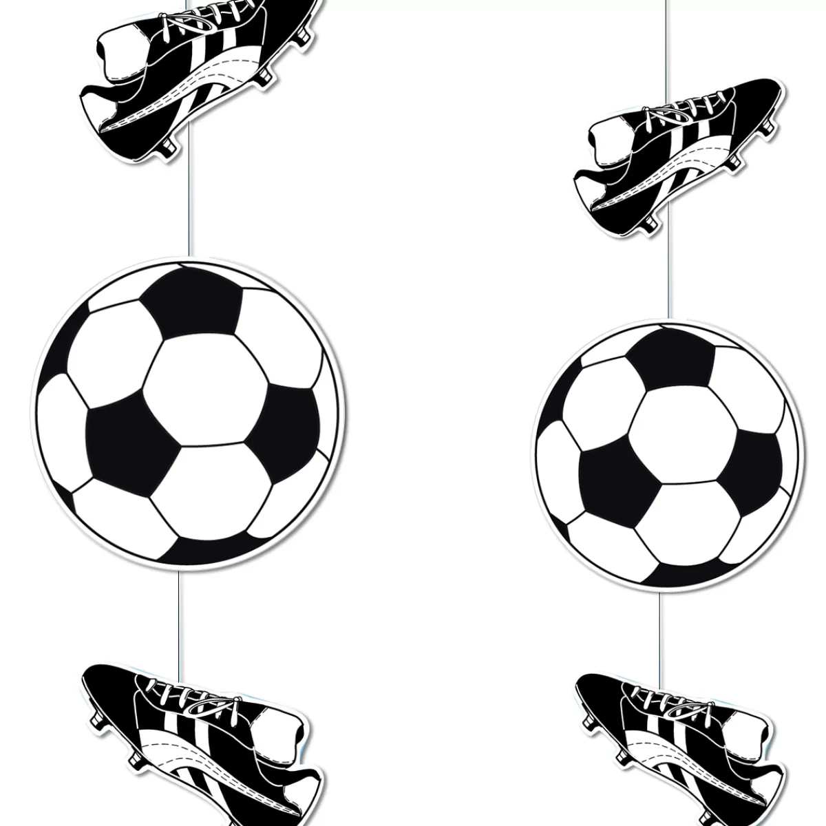 DecoWoerner Guirlande De Football Avec Chaussures & Ballons De Foot 90 Cm