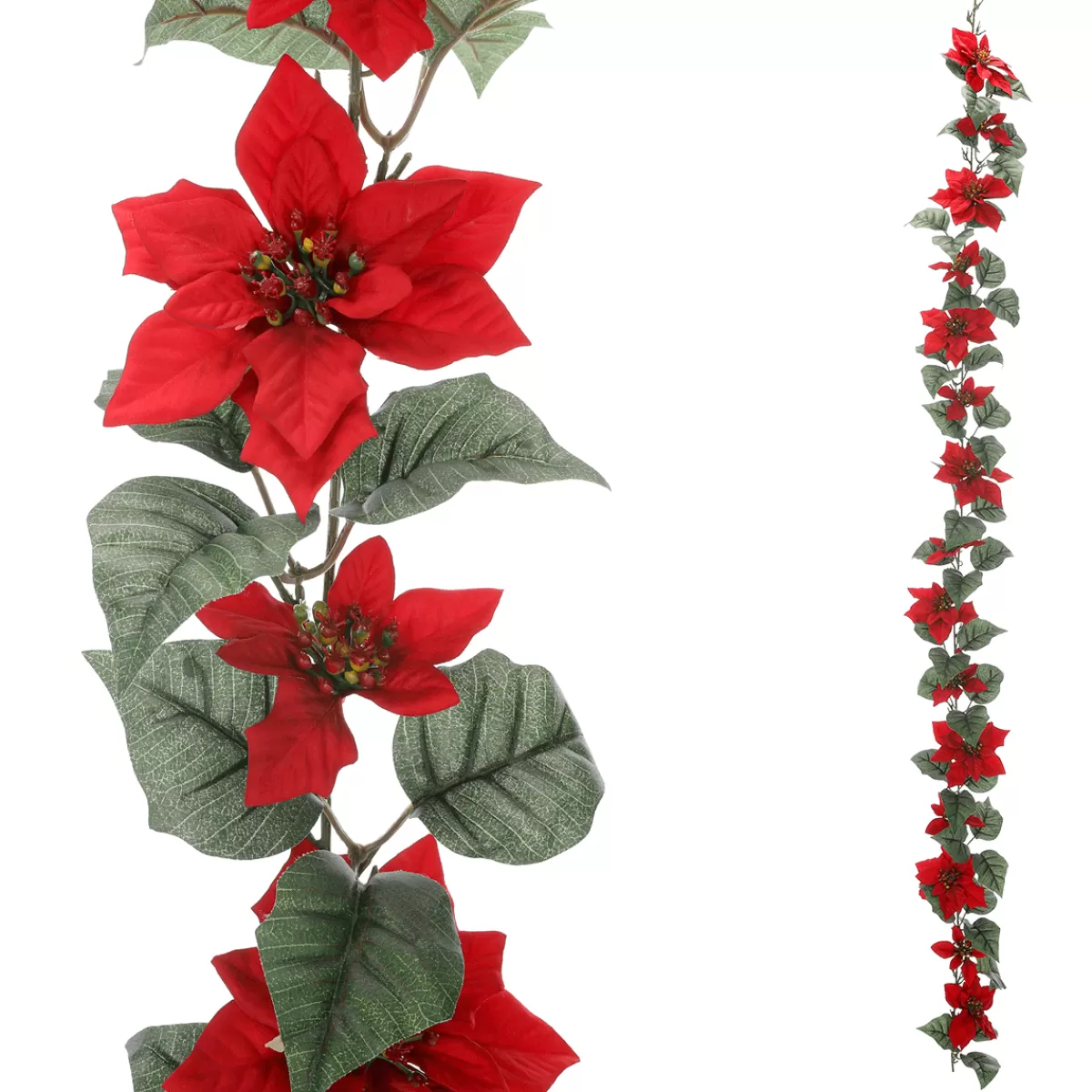 DecoWoerner Guirlande De Poinsettias Artificiels 180 Cm