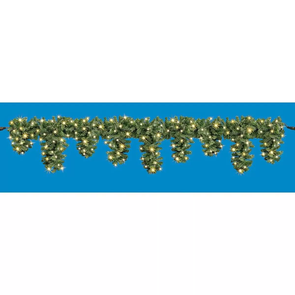 DecoWoerner Guirlande De Sapin Pic De Glace LED Pour L'ext., Long. 270 Cm