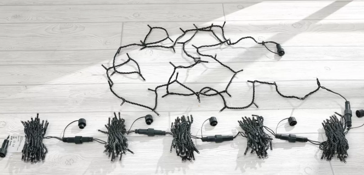 DecoWoerner Guirlande Lumineuse D'embrayage LED Pour L'intérieur, 24 M Sans Câble, Vert, Blanc Froid