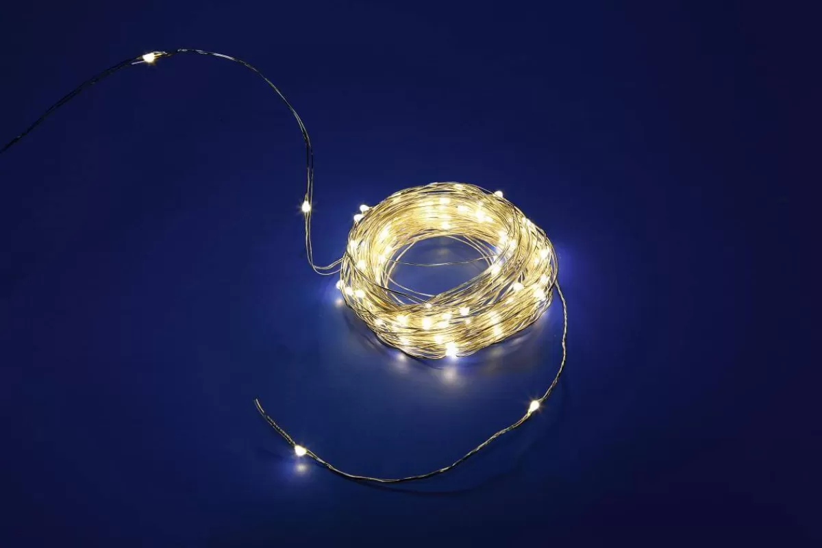 DecoWoerner Guirlande Lumineuse LED En Fil Métallique Pour L'extérieur, 10 M, é