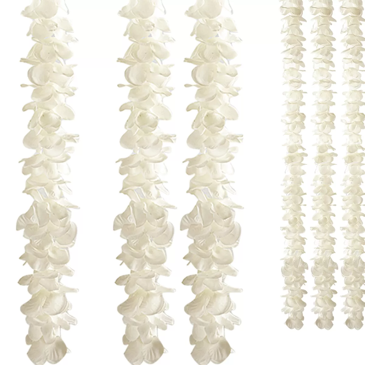 DecoWoerner Guirlandes De Fleurs Déco Crèmes, Long. 260 Cm, 3 Pces