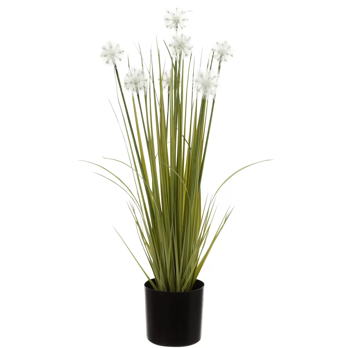 DecoWoerner Herbe Artificielle Avec Pissenlits En Pot Noir 70 Cm