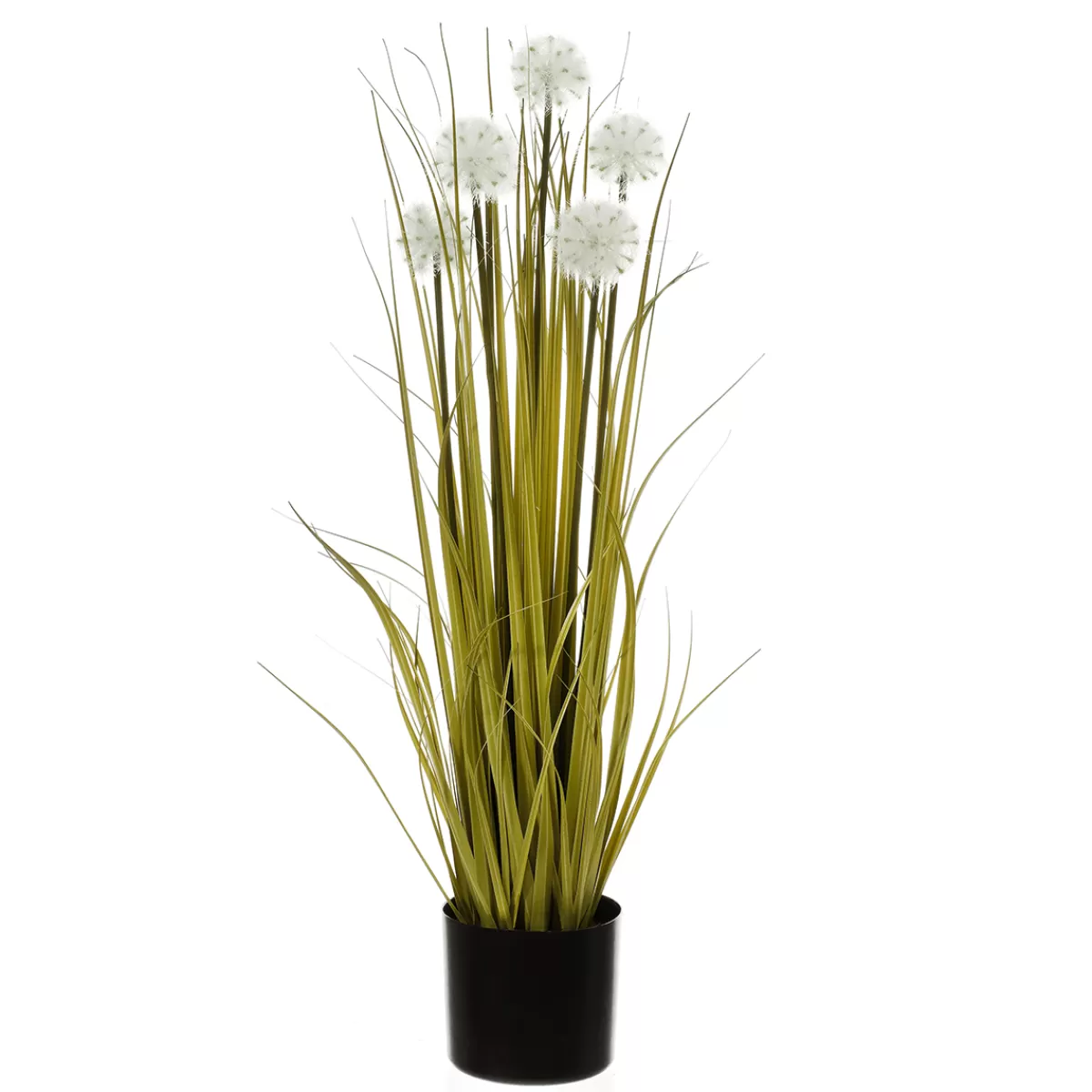 DecoWoerner Herbe Artificielle Avec Pissenlits En Pot Noir 85 Cm