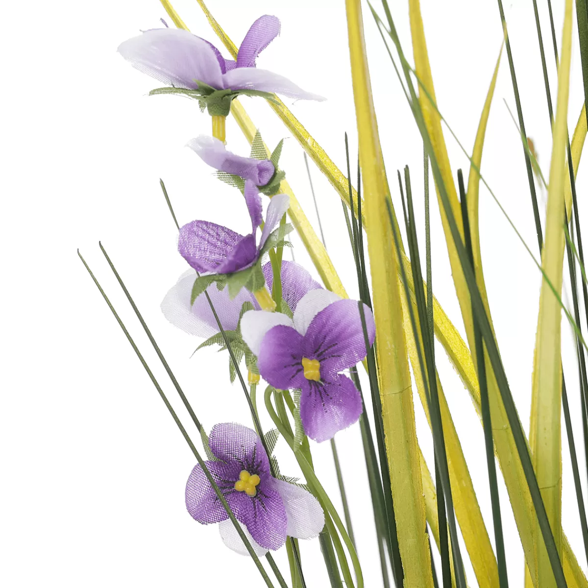DecoWoerner Herbe Décorative Avec Pensées 48 Cm Lilas