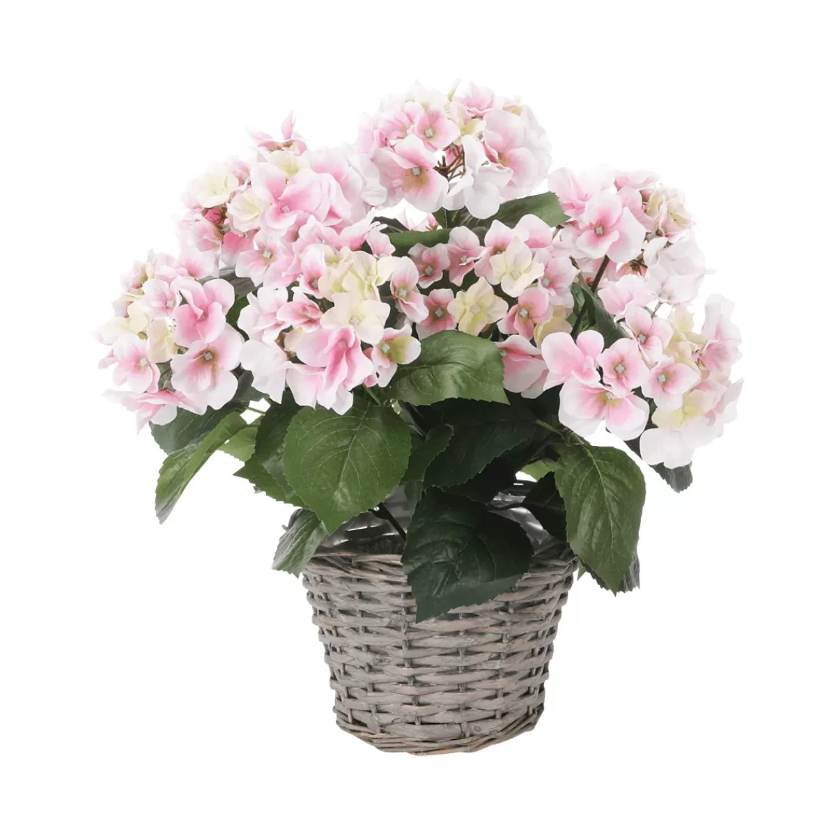 DecoWoerner Hortensias Artificiels Dans Une Corbeille 44 Cm