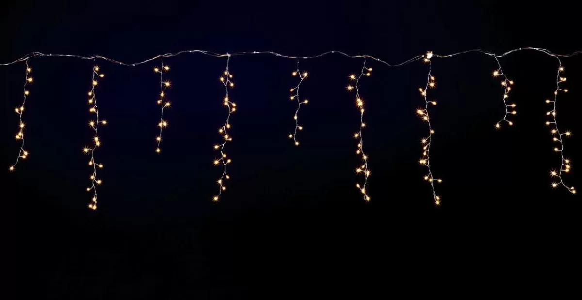 DecoWoerner Icicle Light Fil LED "Feu D’artifice", Rideau Lumineux Larg. 385 Cm