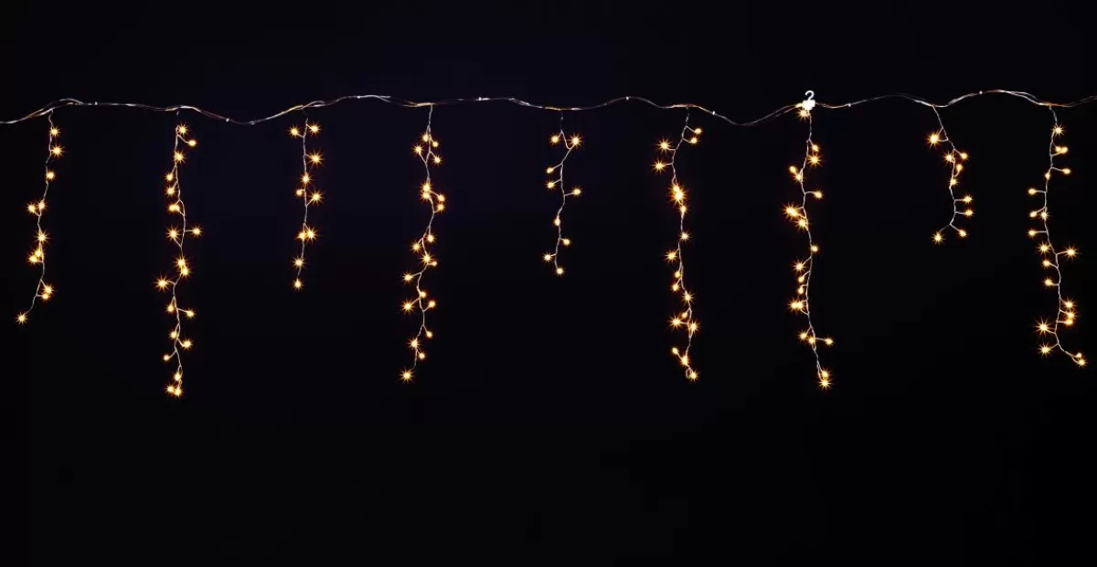 DecoWoerner Icicle Light Fil LED "Feu D’artifice", Rideau Lumineux Larg. 385 Cm