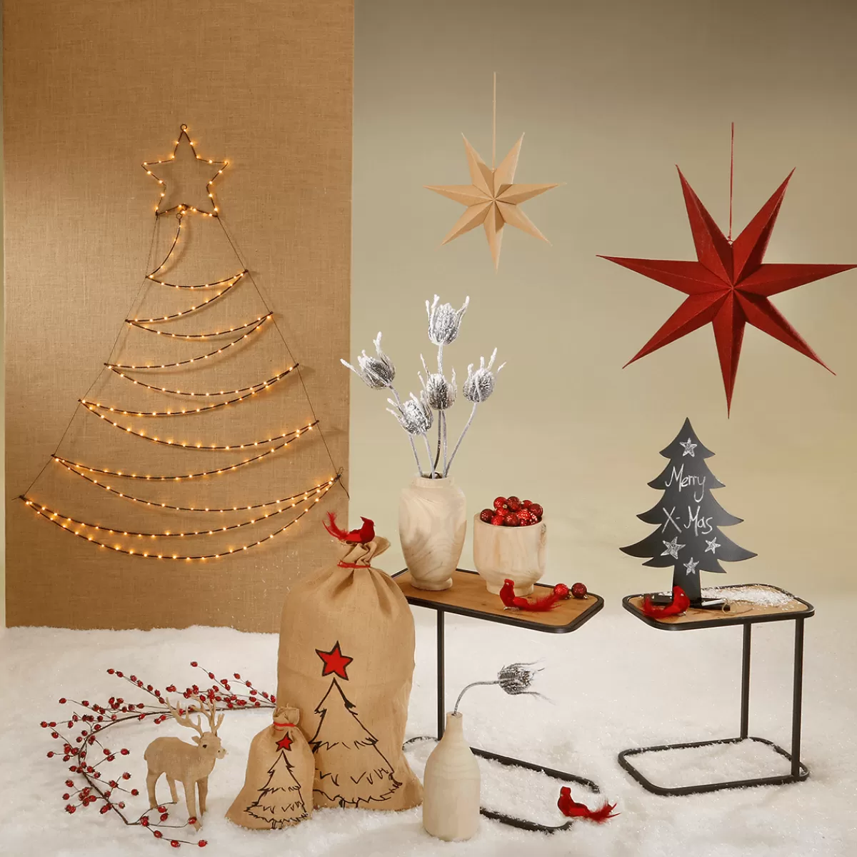 DecoWoerner Élan Décoratif Recouvert De Jute 30 X 9 X 32 Cm (L X L X H)