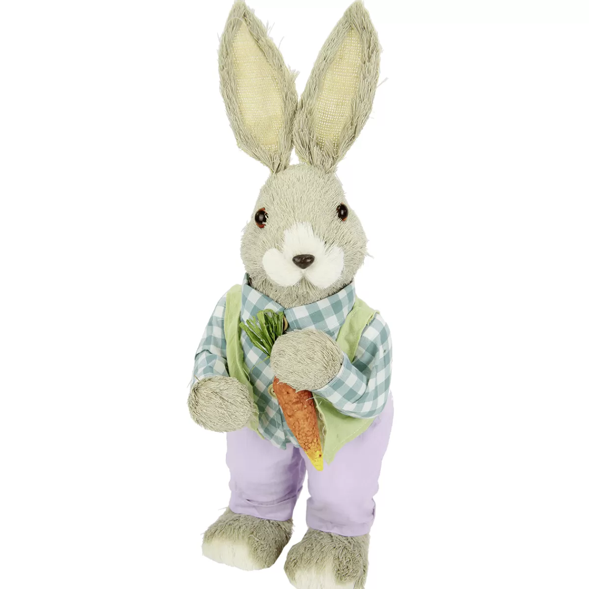 DecoWoerner Lapin Déco En Paille Violet-bleu 48 Cm Mâle