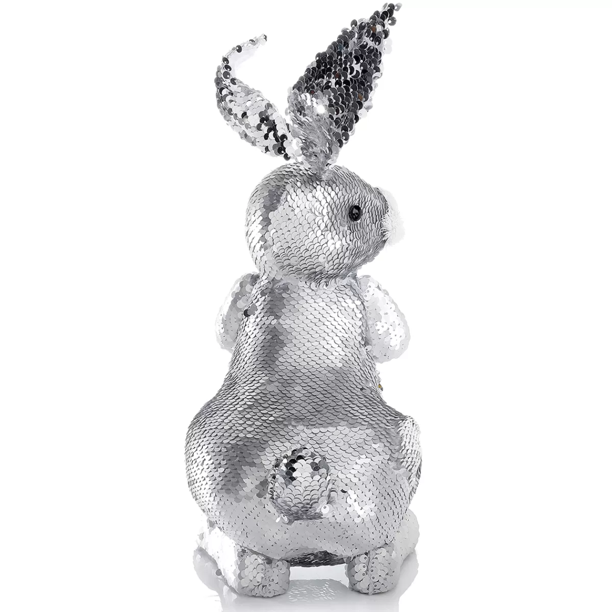 DecoWoerner Lapin De Pâques Décoratif Avec Paillettes ées, 35 Cm