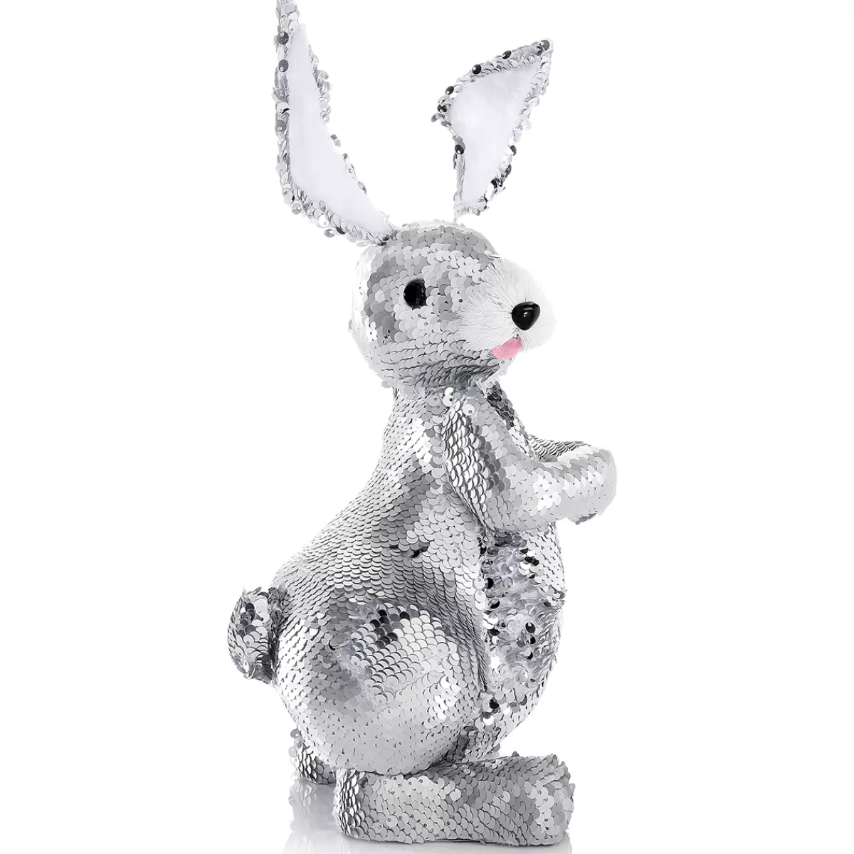 DecoWoerner Lapin De Pâques Décoratif Avec Paillettes ées, 35 Cm