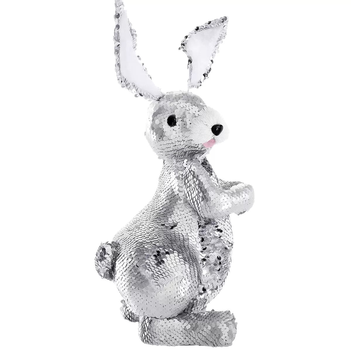 DecoWoerner Lapin De Pâques Décoratif Avec Paillettes ées, 35 Cm