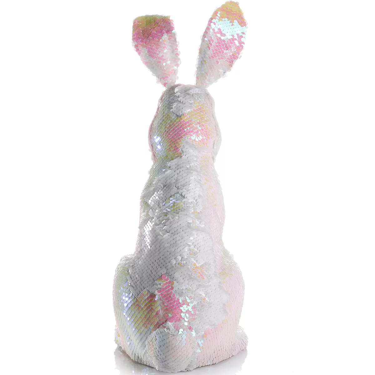 DecoWoerner Lapin De Pâques Décoratif Avec Paillettes Réversibles Irisé 42 Cm