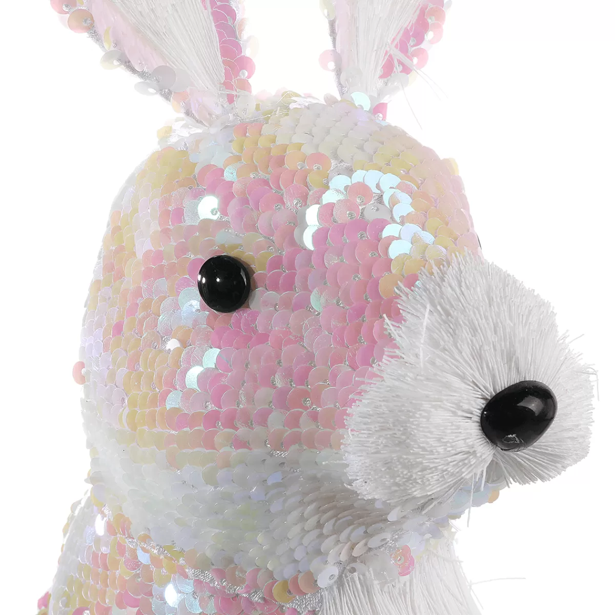DecoWoerner Lapin De Pâques Décoratif Avec Paillettes Réversibles Irisé 42 Cm