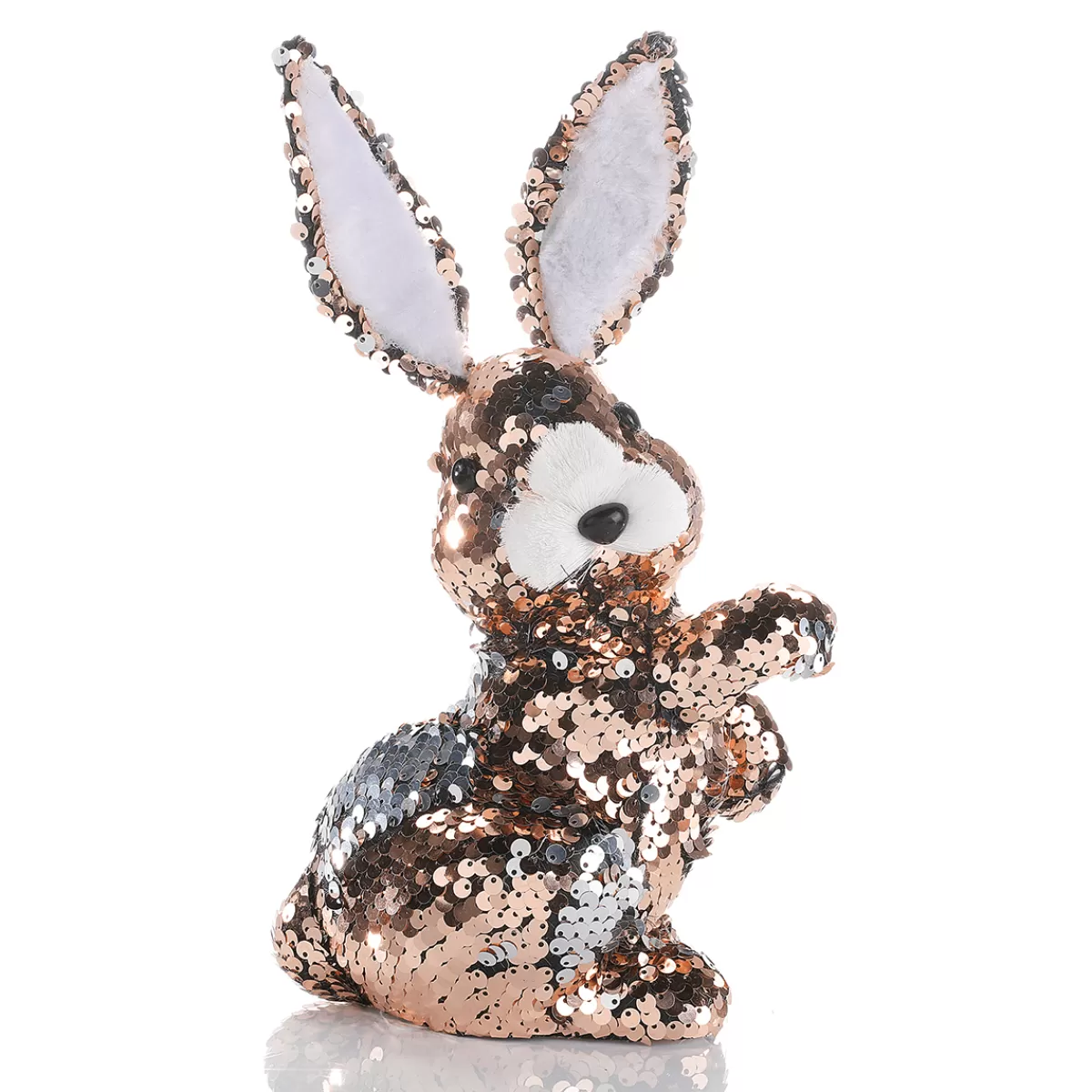 lapin_de_pques_dcoratif_avec_paillettes_rversibles_cuivre_et_argent_21_cm_1.webp DecoWoerner Lapin De Pâques Décoratif Avec Paillettes Réversibles Cuivre Et , 21 Cm