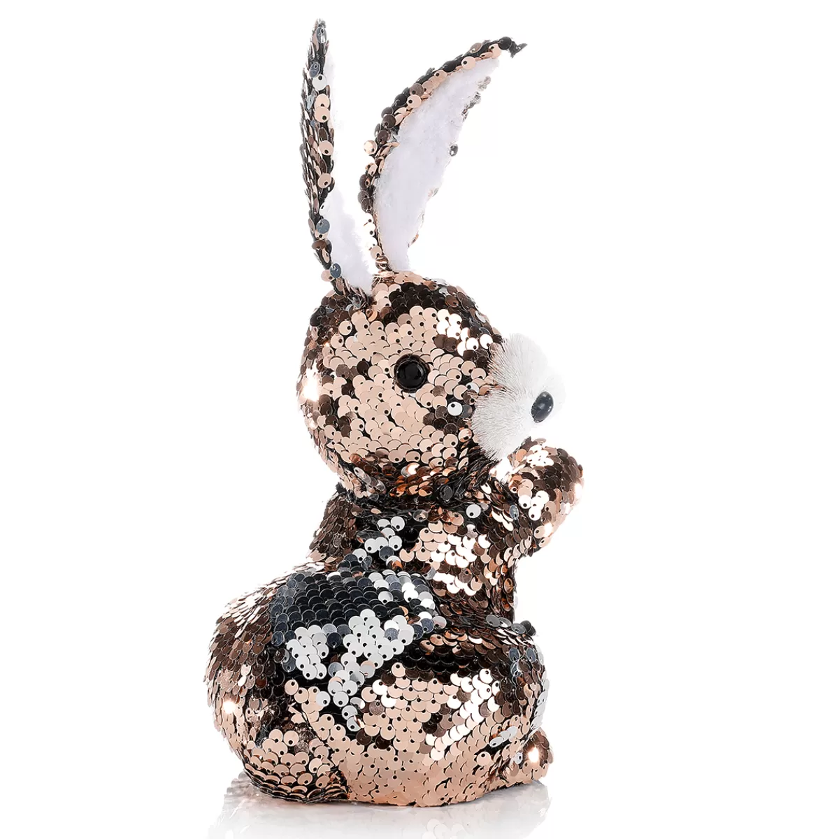lapin_de_pques_dcoratif_avec_paillettes_rversibles_cuivre_et_argent_21_cm_3.webp DecoWoerner Lapin De Pâques Décoratif Avec Paillettes Réversibles Cuivre Et , 21 Cm