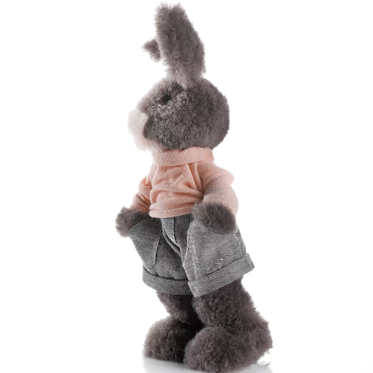 DecoWoerner Lapin De Pâques Décoratif En Peluche 40 Cm De Haut,