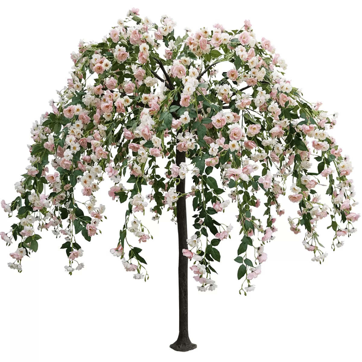 DecoWoerner Le Rosier Artificiel Blanc/rosé, 210 Cm