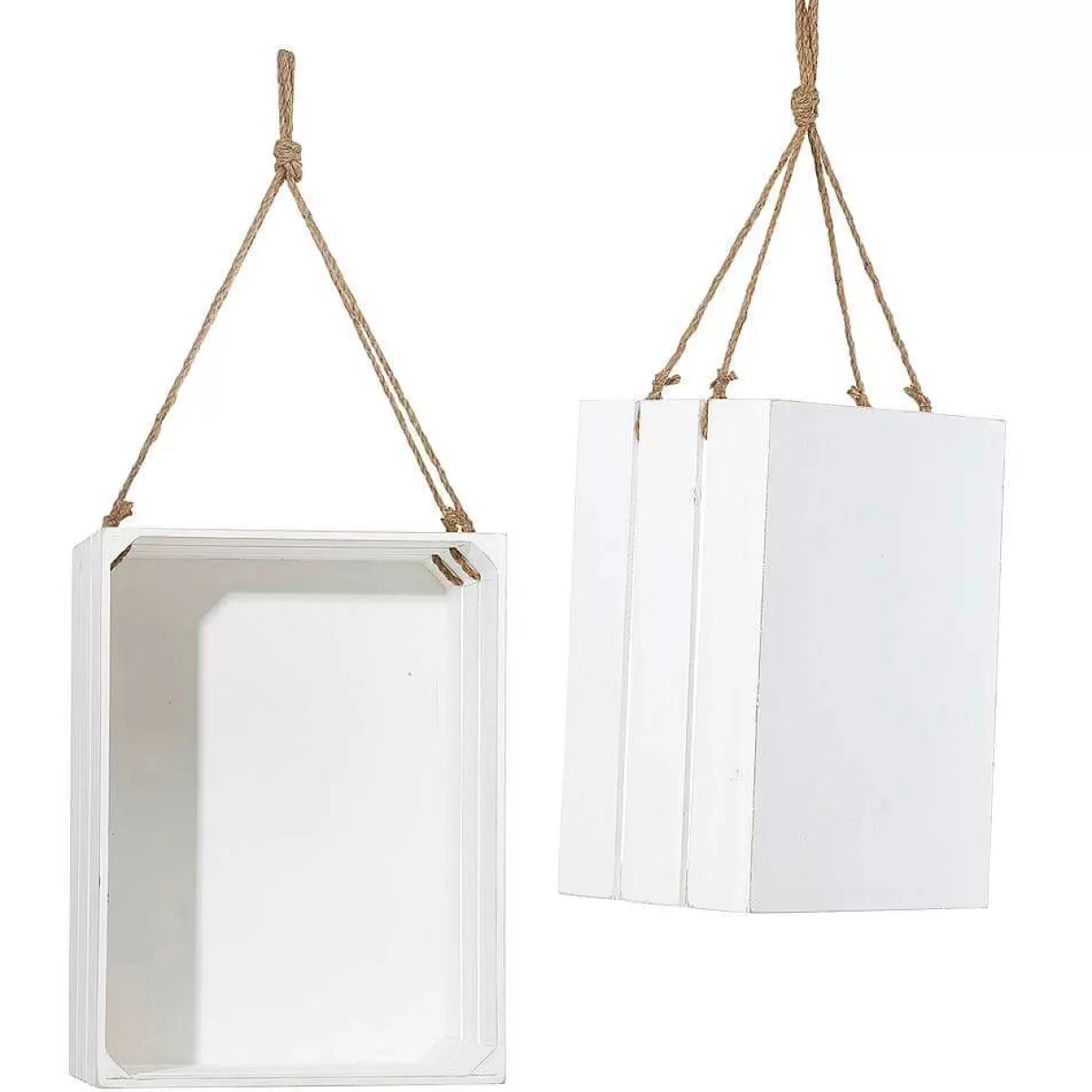 DecoWoerner Lot De Caisses En Bois, Lot De 2, 43/48 Cm hes