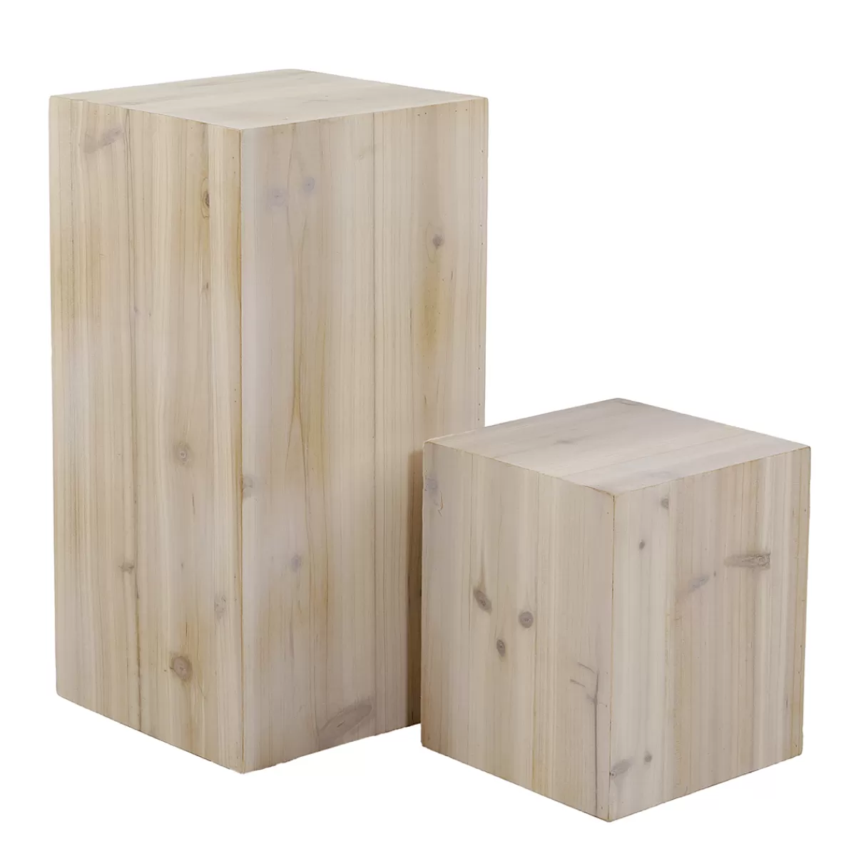 DecoWoerner Lot De Mini-colonnes En Bois Nature