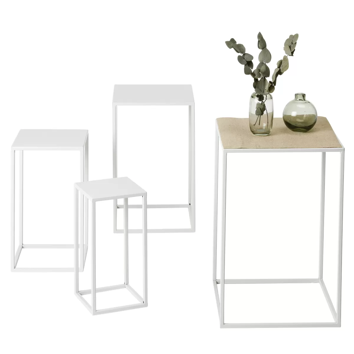 DecoWoerner Lot De Tables En Métal hes 4 Pces