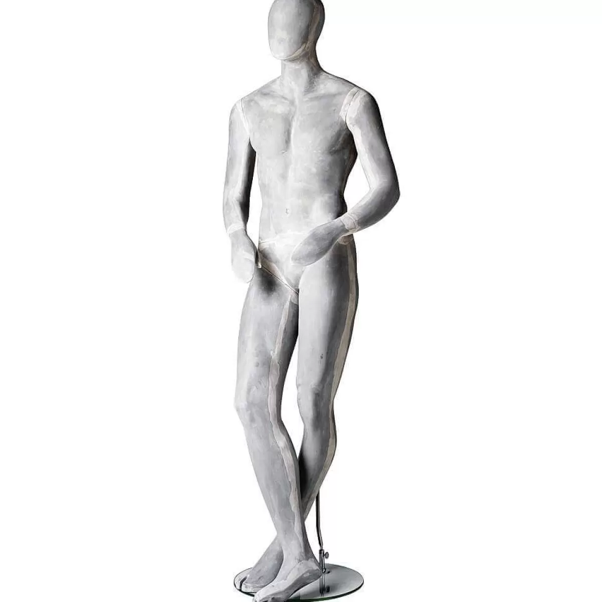 DecoWoerner Mannequin Homme SCULPTURE Jambe Croisée Aspect Béton