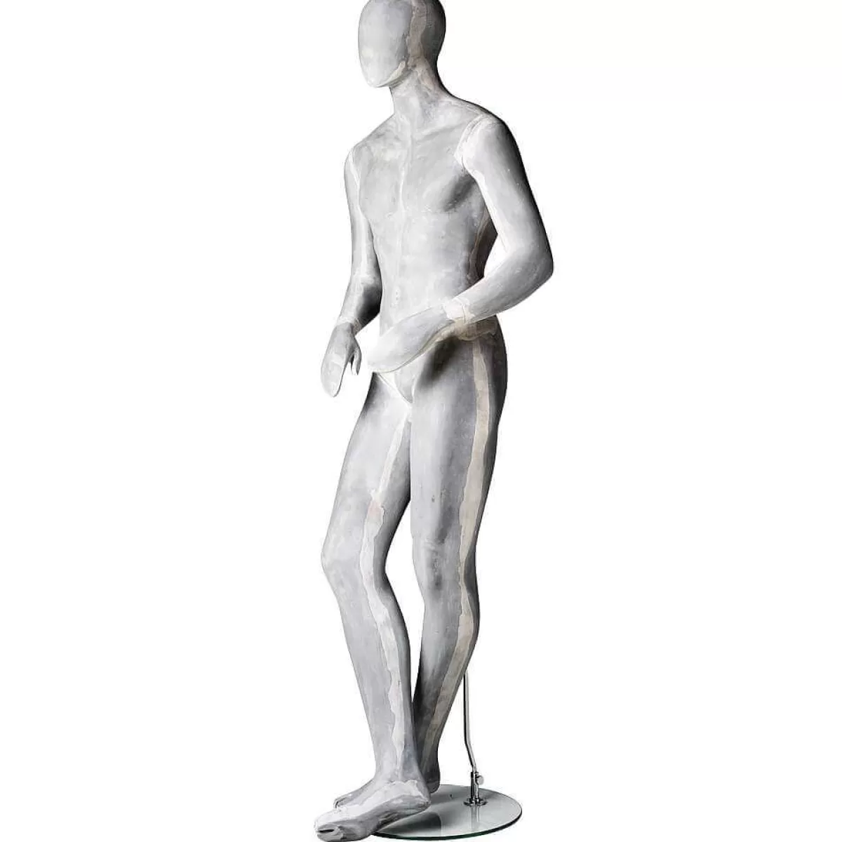 DecoWoerner Mannequin Homme SCULPTURE Jambe Croisée Aspect Béton