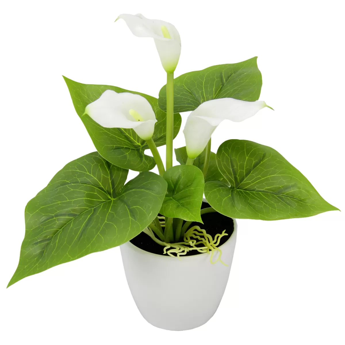 DecoWoerner Mini Calla Artificiel En Pot 20 Cm