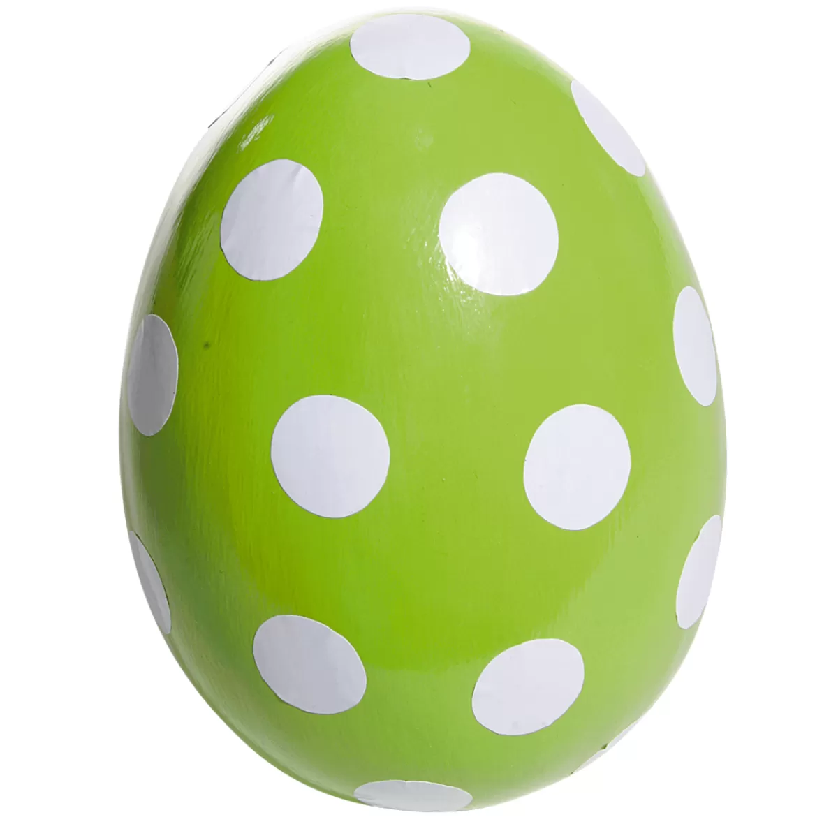 DecoWoerner Oeuf De Pâques Déco à Pois 18 Cm, Jaune/blanc