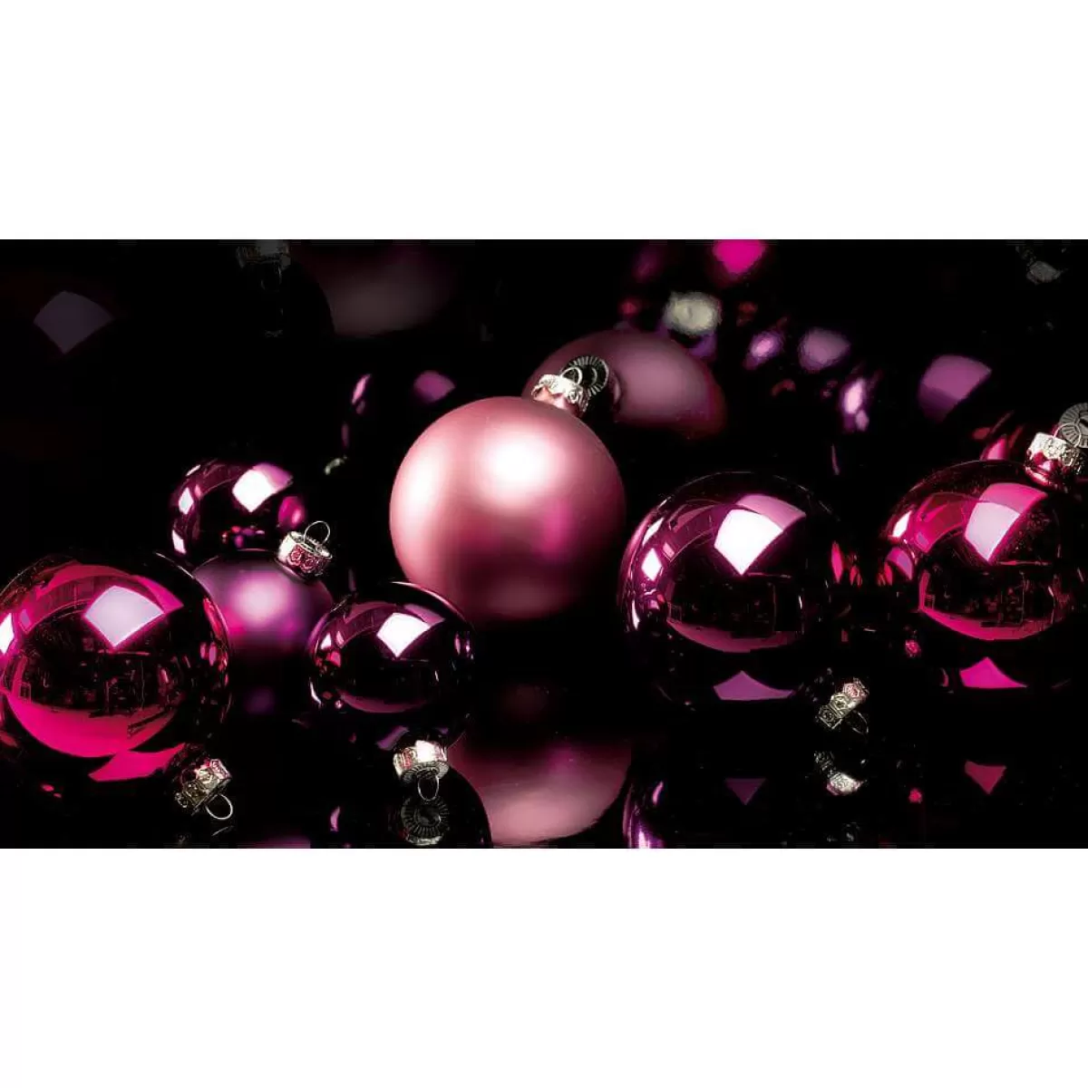 DecoWoerner Orchidée, Boules De Noël Brillantes En Plastique Difficilement Inflammable, 6 Cm Ø - 24 Pièces