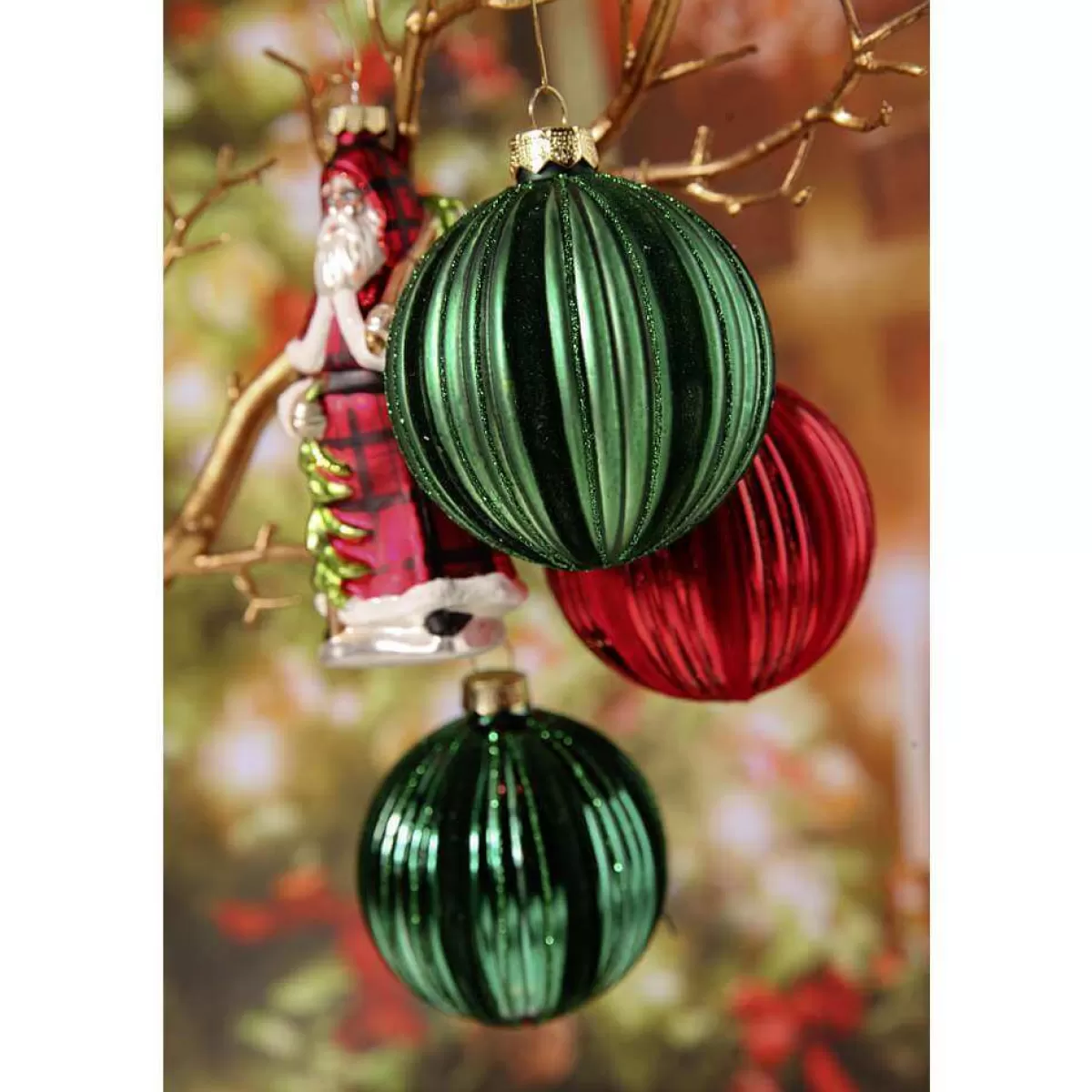 DecoWoerner Ornement De Noël Red Velvet, 8 Cm, 2 Pièc