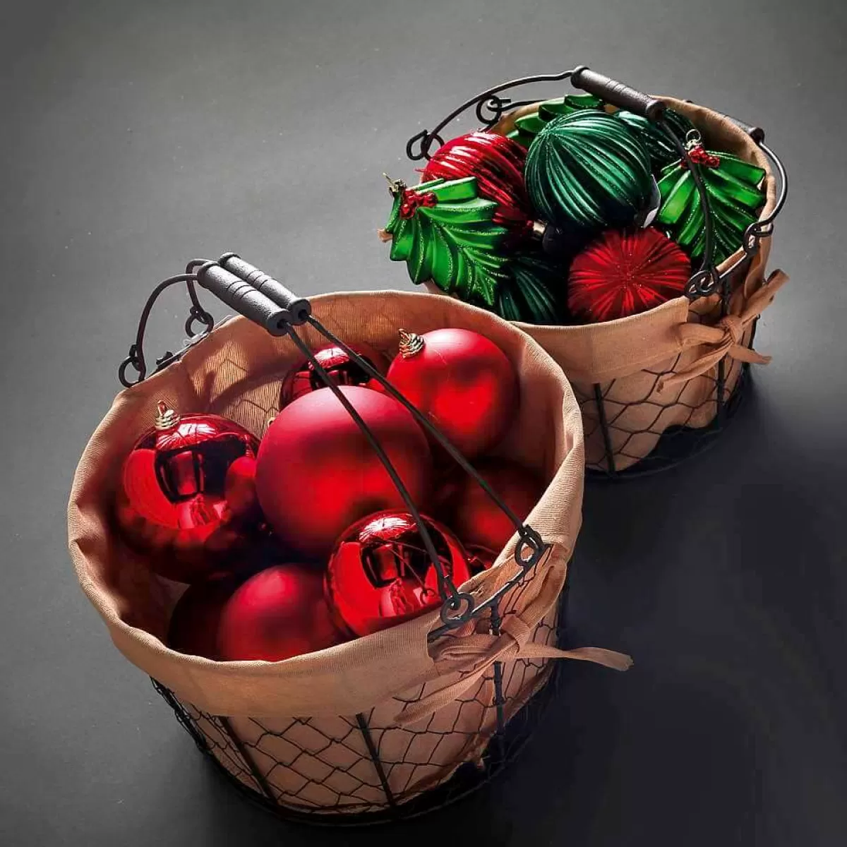 DecoWoerner Ornement De Noël Red Velvet, 8 Cm, 2 Pièc