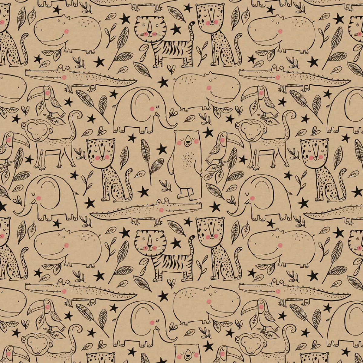 DecoWoerner Papier Cadeau Animaux 70 Cm X 50 M